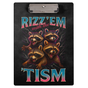 Carpeta De Pinza Rizz Em con el meme de Tism Autismo Mapache Divert
