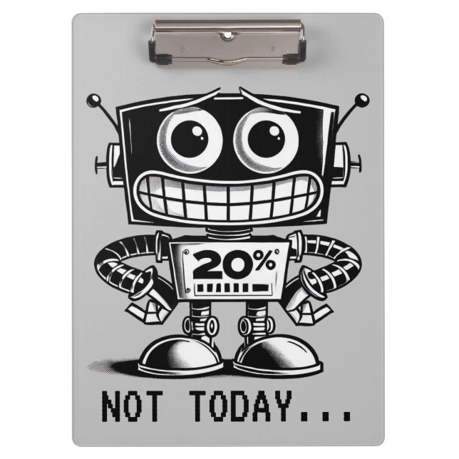 Carpeta De Pinza Robot de bajo consumo - No hoy... (Anverso)