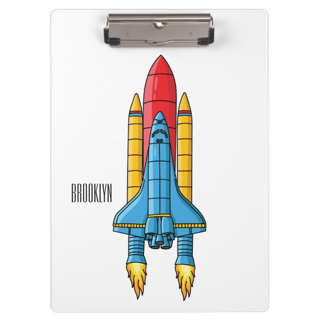 Carpeta De Pinza Rocket ship cartoon illustration  (Anverso)