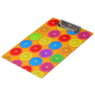Carpeta De Pinza Rodajas de Naranja Frescas y Coloridas