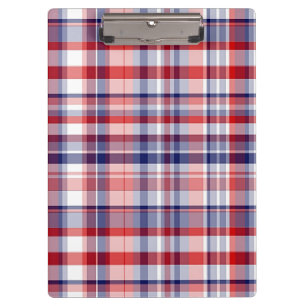 Carpeta De Pinza Rojo, blanco, azul de madrás preppy