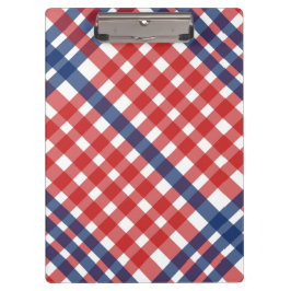 Carpeta De Pinza Rojo blanco y azul Gingham Plaid