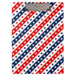 Carpeta De Pinza Rojo, Blanco y Azul Patriótico Estrellas y Franjas