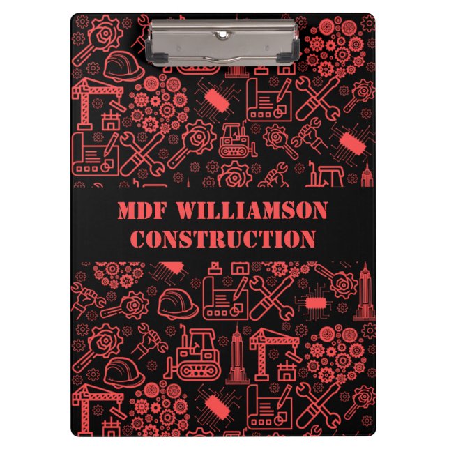 Carpeta De Pinza rojo ladrillo moderno Ingeniero arquitectónico de  (Anverso)