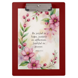 Carpeta De Pinza Romans 12:12 Custom Bible Verse
