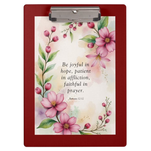 Carpeta De Pinza Romans 12:12 Custom Bible Verse (Anverso)