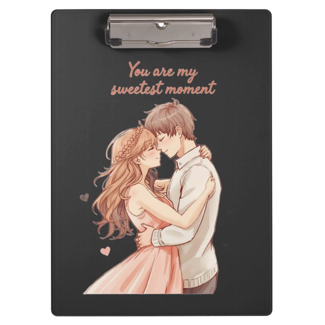 Carpeta De Pinza Romantic Anime Couple - Sweet Valentine Moment (Anverso)