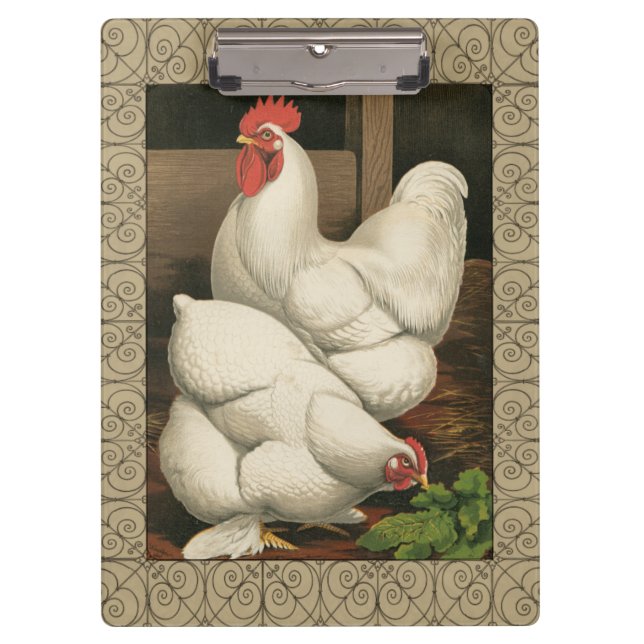 Carpeta De Pinza Roosters & Hen afuera de la Casa Hen con la fronte (Anverso)