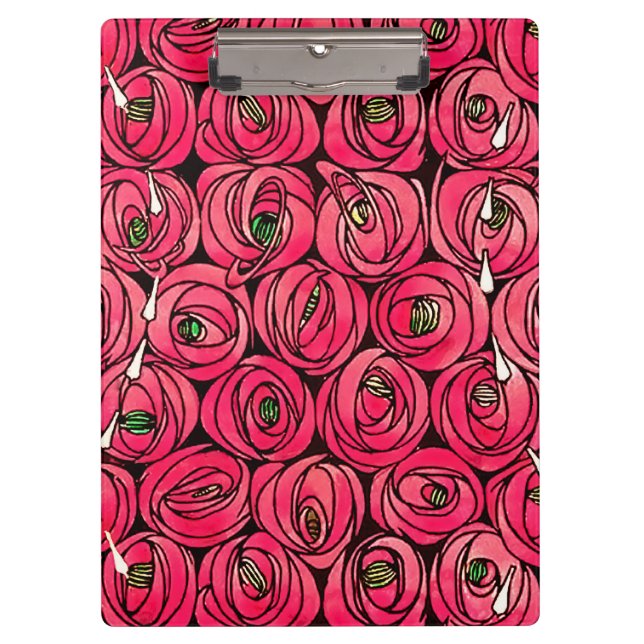 Carpeta De Pinza Rosa Art Nouveau Rennie Macintosh Graphic (Anverso)