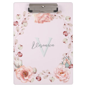 Carpeta De Pinza Rosa de color de agua personalizado Rosa