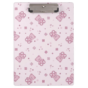 Carpeta De Pinza Rosa del fondo de los osos de peluche