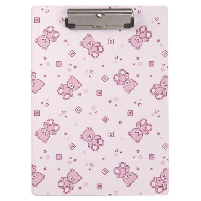 Carpeta De Pinza Rosa del fondo de los osos de peluche (Anverso)
