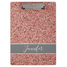 Carpeta De Pinza Rosa moderno Purpurina de oro Sparkle Personalizad