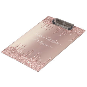 Carpeta De Pinza Rosa Oro Purpurina Rubor Perforaciones de espuma P