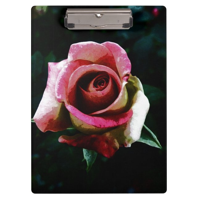 Carpeta De Pinza Rosa roja pintada al óleo (Anverso)