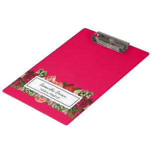 Carpeta De Pinza Rosa rojizo vintage floral rubor