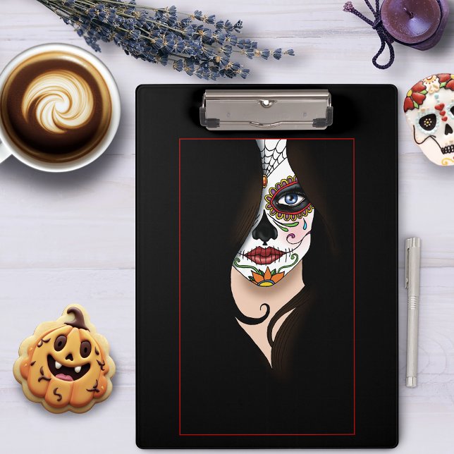 Carpeta De Pinza Rosa Sugar Skull Retrato (Subido por el creador)