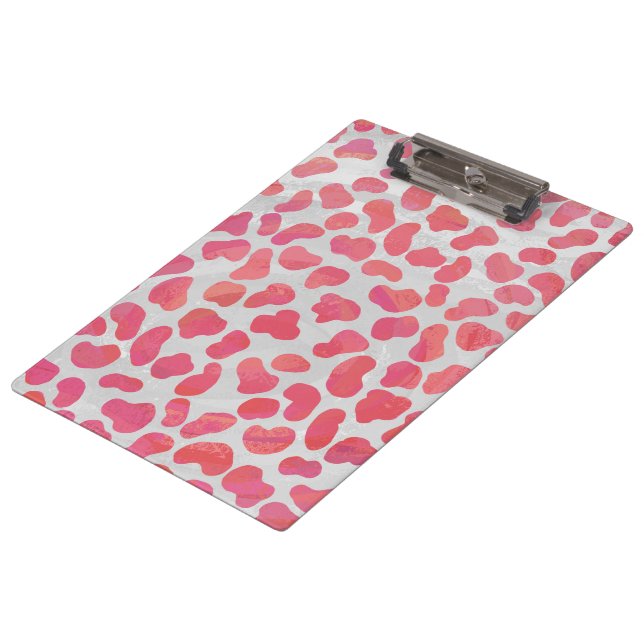 Carpeta De Pinza Rosa y blanco dálmata con monograma (Angular)