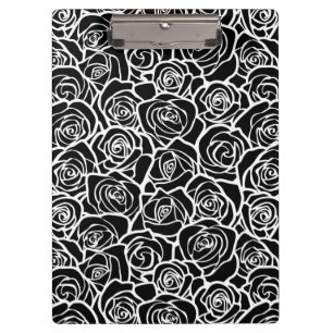 Carpeta De Pinza Rosas blancas y negras de la cosecha