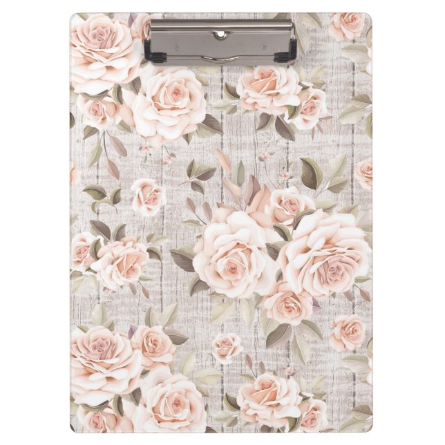 Carpeta De Pinza Rosas de madera y cosecha rusas Shabby Chic románt (Anverso)