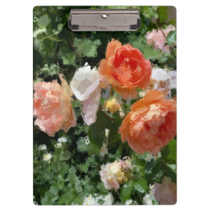 Carpeta De Pinza Rosas de Naranja de acuarela