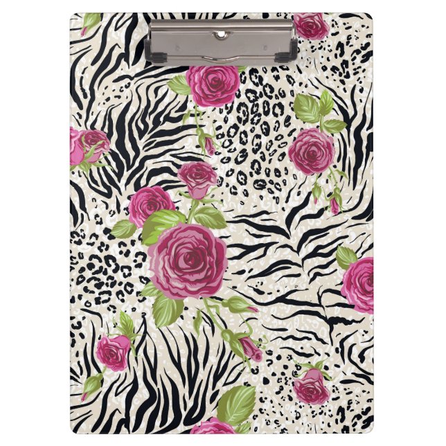 Carpeta De Pinza Rosas en el modelo animal (Anverso)