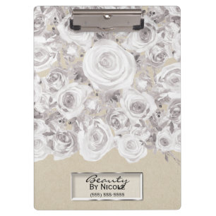 Carpeta De Pinza Rosas Rústicas Blancas De Invierno Kraft Chic Desg