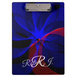 Carpeta De Pinza Rotating Blue Accent Geometric Clipboard