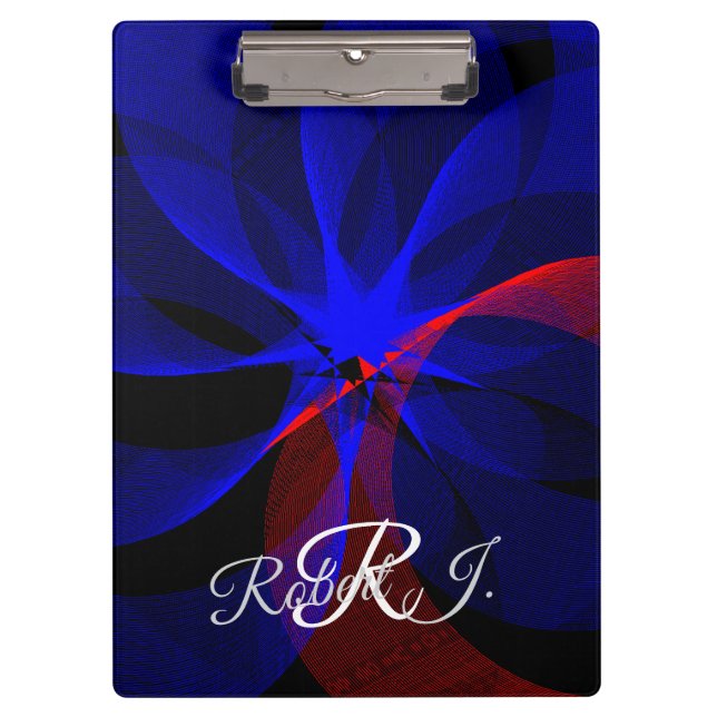 Carpeta De Pinza Rotating Blue Accent Geometric Clipboard (Anverso)
