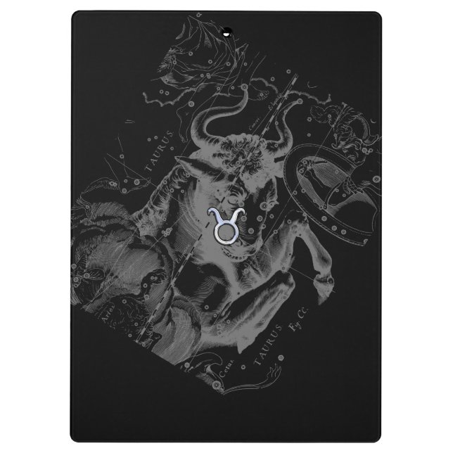 Carpeta De Pinza Rótulo cromado como Taurus Zodiac en Hevelius Blac (Reverso)
