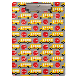Carpeta De Pinza Rótulo del autobús escolar y de la parada