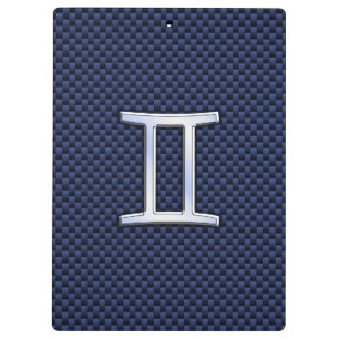 Carpeta De Pinza Rótulo Gemini Zodiac al estilo de la fibra de carb