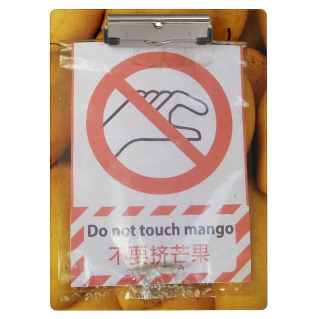 Carpeta De Pinza Rótulo gracioso 'No toques mango' (Anverso)