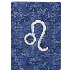 Carpeta De Pinza Rótulo Leo Zodiac en Camuflaje Digital Azul
