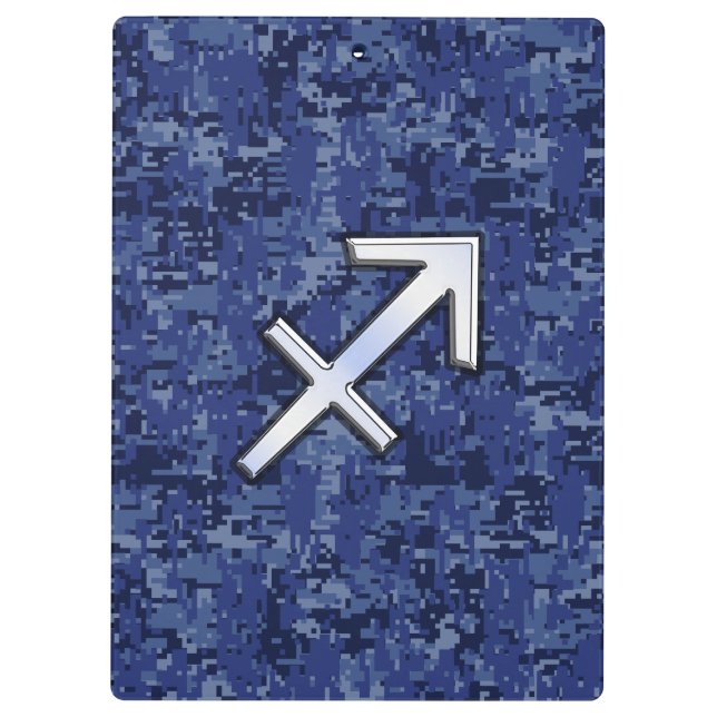 Carpeta De Pinza Rótulo Sagittarius Zodiac en camo digital naval (Reverso)