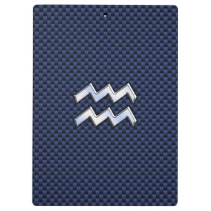 Carpeta De Pinza Rótulo Silver Aquarius sobre arte de fibra de carb
