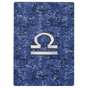 Carpeta De Pinza Rótulo Silver Libra Zodiac en camo digital azul