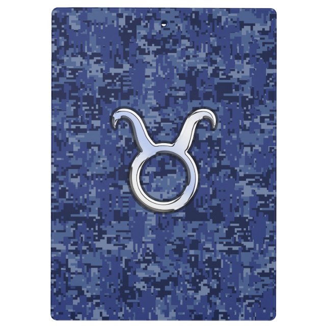 Carpeta De Pinza Rótulo Taurus Zodiac en camuflaje digital azul (Reverso)