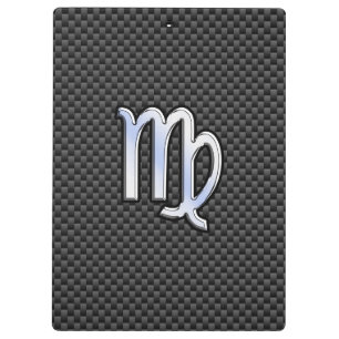 Carpeta De Pinza Rótulo Virgo Zodiac al estilo de la fibra de carbo