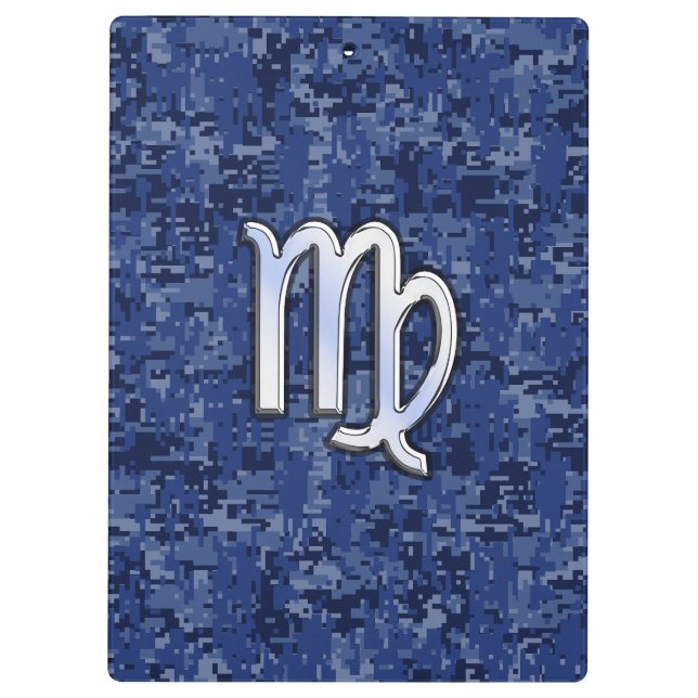 Carpeta De Pinza Rótulo Virgo Zodiac Silver sobre el camo digital a (Reverso)
