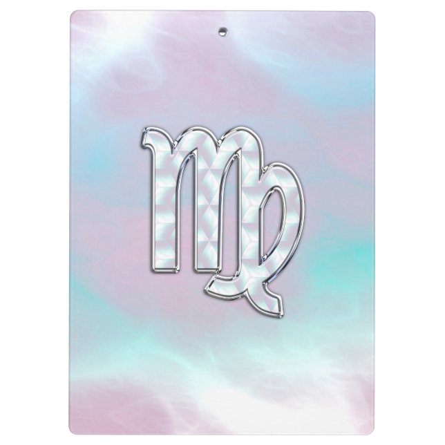 Carpeta De Pinza Rótulo Virgo Zodiac sobre Pasteles Madre de Perla (Reverso)