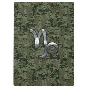 Carpeta De Pinza Rótulo Zodiac de Capricornio en Woodland Camo Digi