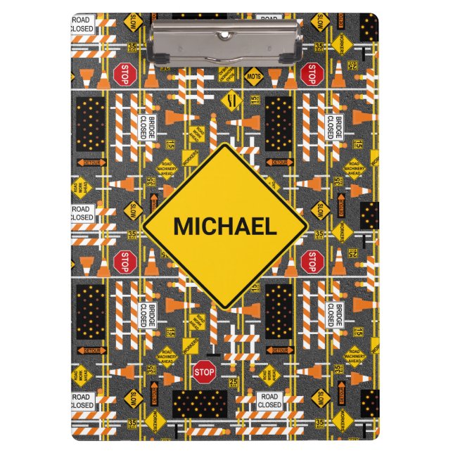 Carpeta De Pinza Rótulos de construcción de carreteras (Anverso)