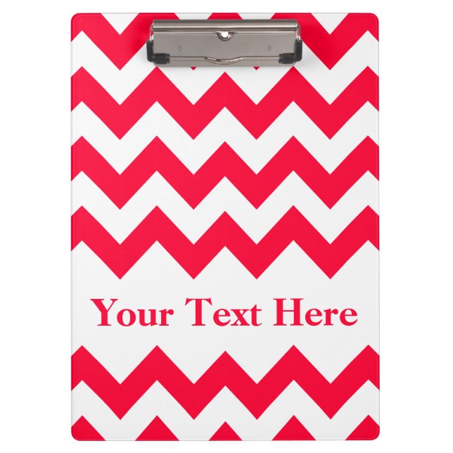 Carpeta De Pinza Rouge Bold Chevron con texto de personalizable (Anverso)
