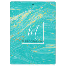 Royal Marble Gold Blue Monogram Business