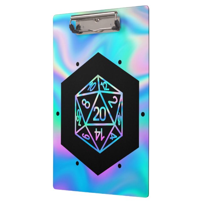 Carpeta De Pinza RPG Dice | Holo Fantasy Retro Tabletop PnP Gamer (Izquierda)