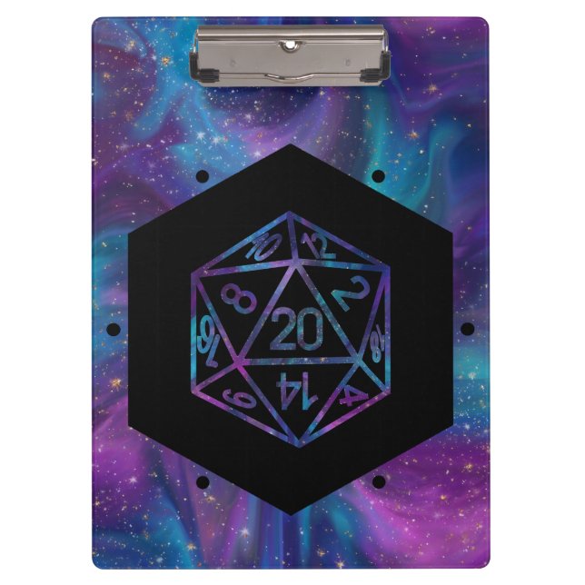 Carpeta De Pinza RPG Dice | Nebula Fantasy Retro Tabletop PnP Gamer (Anverso)