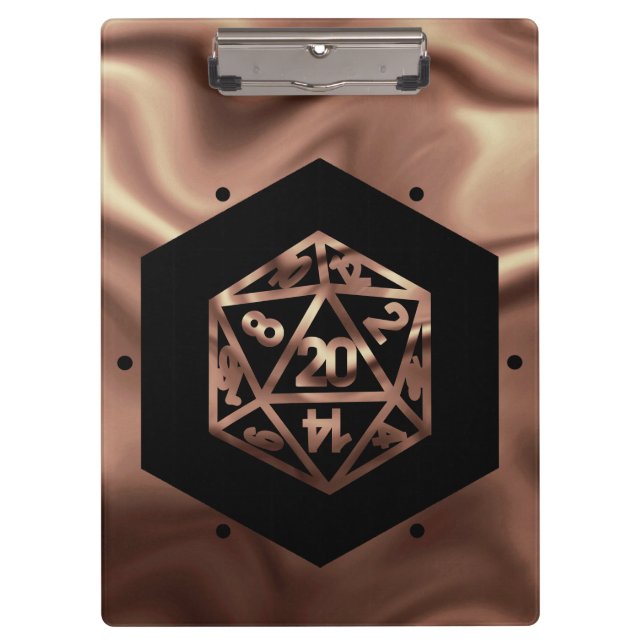 Carpeta De Pinza RPG Dice | Papel de cobre Fantasía Retro Tabletop  (Anverso)