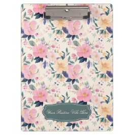Carpeta De Pinza Rubor & Bloom Elegante Floral Pastel acuarela