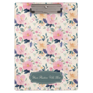 Carpeta De Pinza Rubor & Bloom Elegante Floral Pastel acuarela
